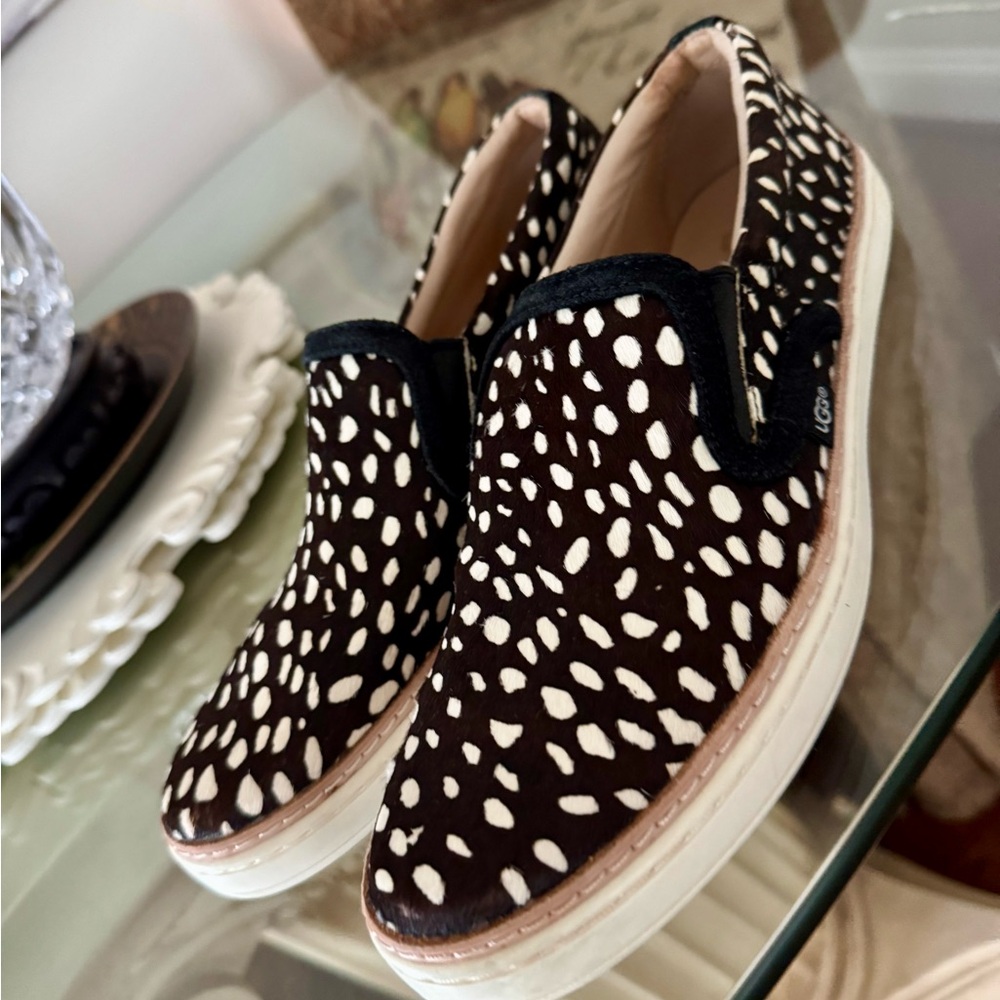 UGG Brown And Cream Calf Hair Textured Insole